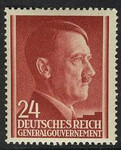 GG 078 x papier średni gładki czysty** Portret A.Hitlera na jednolitym tle
