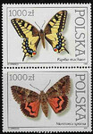 3195+3196 parka pionowa czyste** Motyle z kolekcji Instytutu  Zoologi PAN w Warszawie
