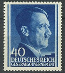 GG 081 x papier średni gładki czysty** Portret A.Hitlera na jednolitym tle