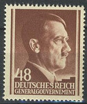 GG 082 y papier średni guma żeberkowana pionowo czysty** Portret A.Hitlera na jednolitym tle