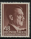 GG 082 x papier średni gładki czysty** Portret A.Hitlera na jednolitym tle