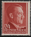 GG 078 y papier średni guma żeberkowana pionowo czysty** Portret A.Hitlera na jednolitym tle