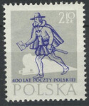 0921 b papier biały średni gładki guma żółtawa czysty** 400-lecie Poczty Polskiej