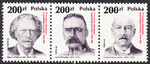 3026-3028 pasek z bloku czysty** 70 rocznica odzyskania niepodległości Polski (IV) 