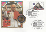 Niemcy - Wizyta Papieża Jana Pawła II Berlin 1987 rok koperta+moneta