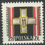 0926 b papier biały gruby żeberkowany pionowo czysty** 15-lecie Ludowego Wojska Polskiego