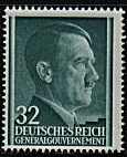 GG 080 y papier średni guma żeberkowana pionowo czysty** Portret A.Hitlera na jednolitym tle