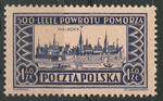 0735 b papier biały średni gładki czysty** 500 rocznica powrotu Pomorza do Polski
