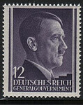 GG 075 y papier średni guma żeberkowana pionowo czysty** Portret A.Hitlera na jednolitym tle