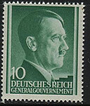 GG 074 y papier średni guma żeberkowana pionowo czysty** Portret A.Hitlera na jednolitym tle