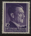 GG 075 x papier średni gładki czysty** Portret A.Hitlera na jednolitym tle