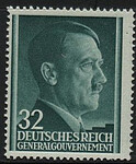 GG 080 x papier średni gładki czysty** Portret A.Hitlera na jednolitym tle