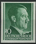 GG 074 nieząbkowany czysty** Portret A.Hitlera na jednolitym tle