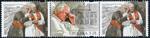 5055 znaczek z dwoma przywieszkami pasek poziomy czysty** 100 rocznica urodzin Świętego Jana Pawła II