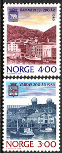 Norwegia Mi.1015-1016 czyste** znaczki