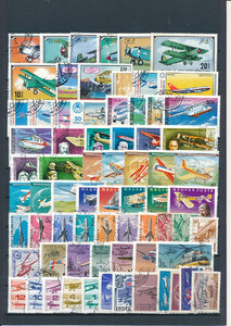Lotnictwo zestaw znaczków kasowanych