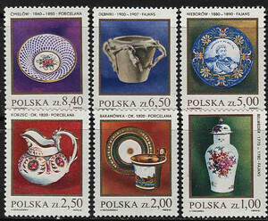 Znaczki Pocztowe. 2596-2601 czyste** Polska ceramika szlachetna