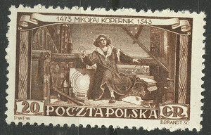 0667 b papier cienki ząbkowanie 12:12½ czysty** Mikołaj Kopernik