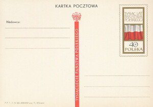 Cp 0307 czysta 1000-lecie Państwa Polskiego