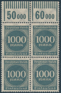 Deutsches Reich Mi.273 w czwórce margines 1'11'1 czyste**