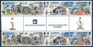 Alderney Mi.090-93 paski rozdzielone międzypolem czyste**