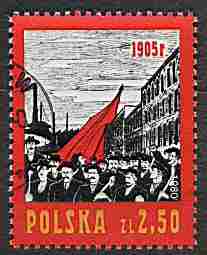 Znaczek Polski. 2535 kasowany** 75 rocznica rewolucji w 1095 r. 
