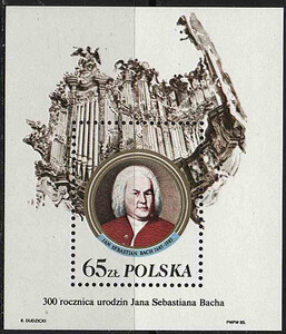 Znaczek Pocztowy. 2864 Blok 127 II czysty** 300 rocznica urodzin Jana Sebastiana Bacha 