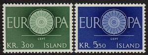 Islandia Mi.0343-344 czyste** Europa Cept