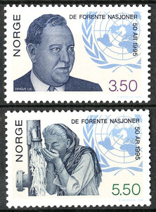 Norwegia Mi.1187-1188 czyste** znaczki
