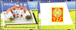 4716 B przywieszka IV z prawej czysty** 4716 B przywieszka IV pod znaczkiem czysty** XXI Walny Zjazd Delegatów PZF w Iławie