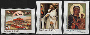 Znaczki Pocztowe. 2670-2672 czyste** 600 lat obecności Obrazu Jasnogórskiego w klasztorze OO. Paulinów w Częstochowie