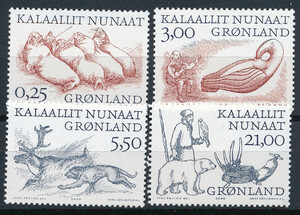 Gronland Mi.0347-350 czyste** znaczki fauna i flora