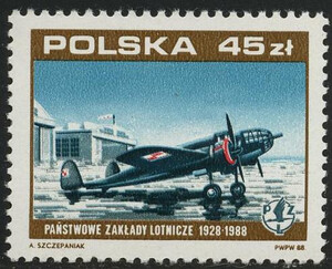 Znaczek Pocztowy. 3010 czysty** 70 rocznica odzyskania niepodległości Polski (I) - Państwowe Zakłady Lotnicze