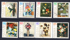 Znaczki Pocztowe. kasowane 3089-3096 Kwiaty w malarstwie polskim