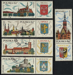 znaczki pocztowe 1852-1856 kasowane Turystyka - na piastowskim szlaku