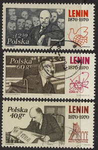znaczki pocztowe 1849-1851 kasowane 100 rocznica urodzin Włodzimierza Lenina