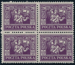 0158 b fioletowy papier cienki gładki w czwórce czyste** Wydanie dla Górnego Śląska