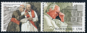 Słowacja Mi.0896 przywieszka z lewej czysty** 100 rocznica urodzin Świętego Jana Pawła II wydanie wspólne