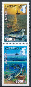 Azerbejdżan Mi.0494+495 D parka pionowa czysta** Europa Cept