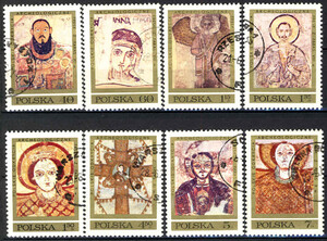 znaczki pocztowe 1923-1930 kasowane Polskie odkrycia archeologiczne - freski z Faras