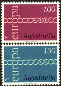 Jugosławia Mi.1416-1417 czyste** Europa Cept