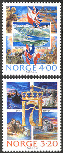 Norwegia Mi.1042-1043 czyste** znaczki