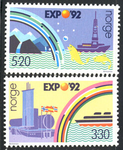 Norwegia Mi.1094-1095 czyste** znaczki