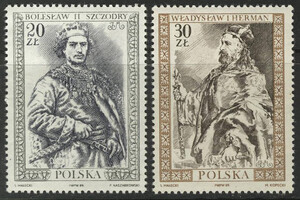Znaczki Pocztowe. 3079-3080 czyste** Poczet królów i książąt polskich (IV) - Bolesław Szczodry, Władysław Herman