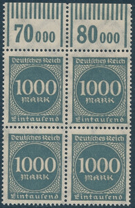 Deutsches Reich Mi.273 w czwórce margines 1'11'1 czyste**