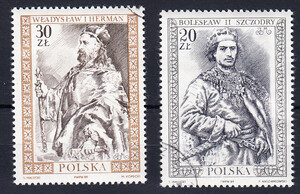 Znaczki Pocztowe. kasowane 3079-3080 Poczet królów i książąt polskich (IV) - Bolesław Szczodry i Władysław Herman