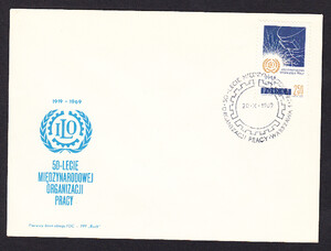 FDC 1815 50-lecie Międzynarodowej Organizacji Pracy