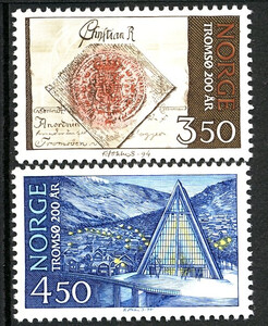Norwegia Mi.1154-1155 czyste** znaczki