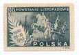 0387 c papier białoszary gruby guma szarawa czysty** 115 rocznica Powstania Listopadowego