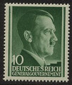 GG 074 x papier średni gładki czysty** Portret A.Hitlera na jednolitym tle